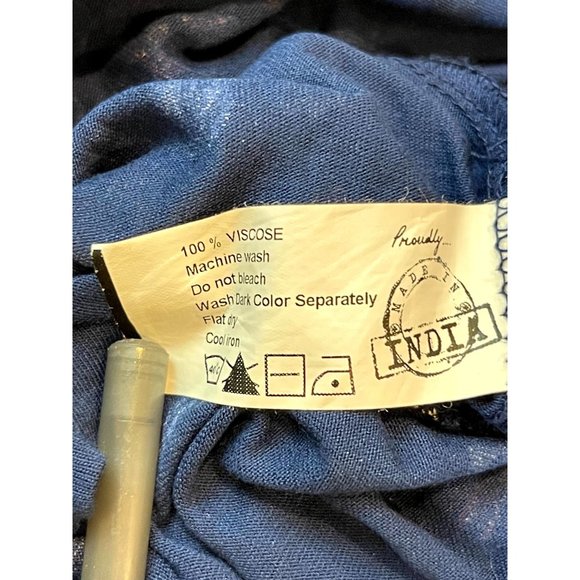 Lee Cooper Women Floral Midi Dress Cap Sleeves Back Keyhole Round Neck Blue SZ L - Picture 8 of 8